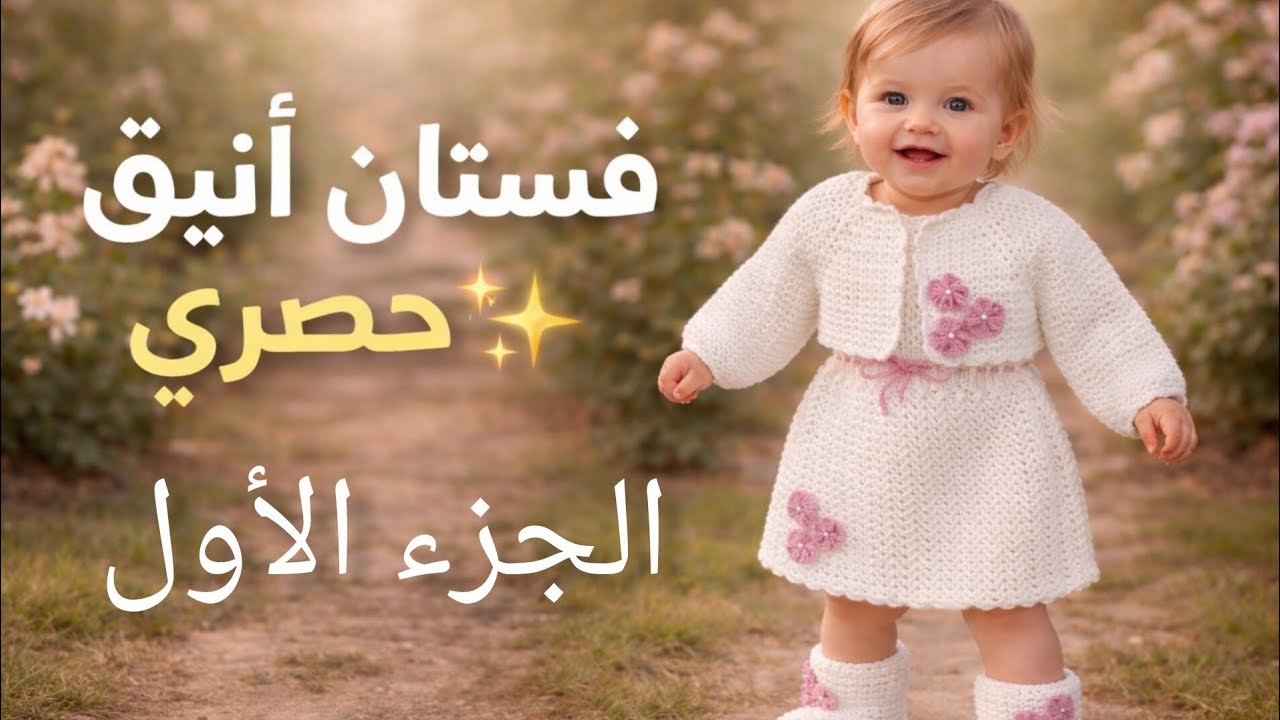 #كروشيه /طقم كروشي فاخر لطفلة عمر سنة 👶🤍 فستان مع بوليرو وبيري أنيق | Crochet Baby Dress Set