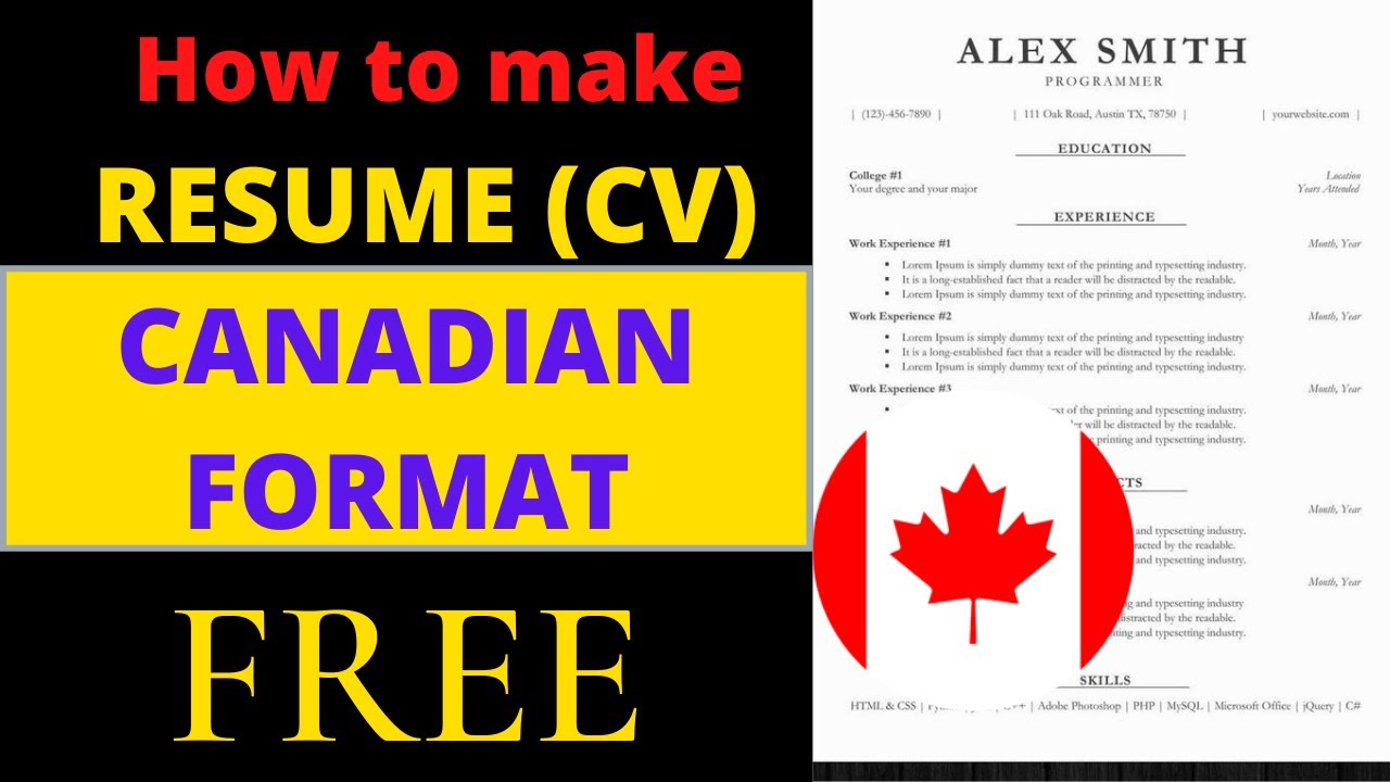 How to make RESUME [ CV ] in Canadian Format FREE by Canadian Shaan
