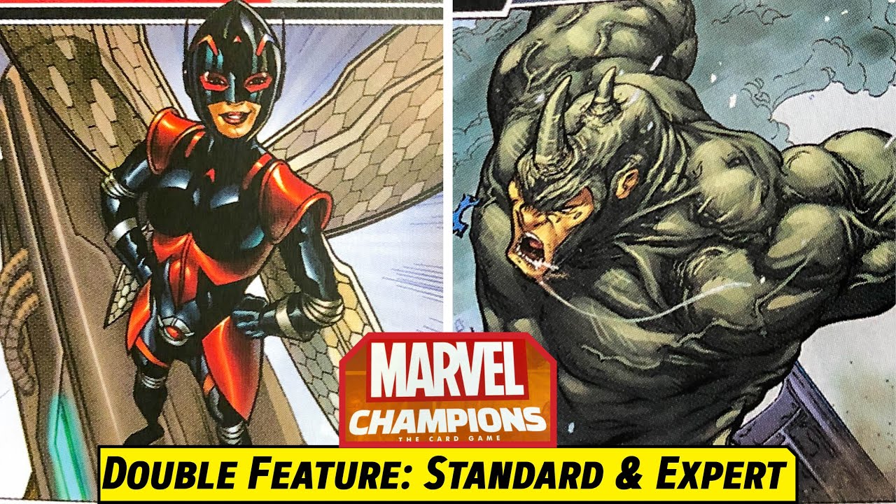 WASP First Play vs RHINO | Double Feature Standard and Expert Play | MARVEL CHAMPIONS