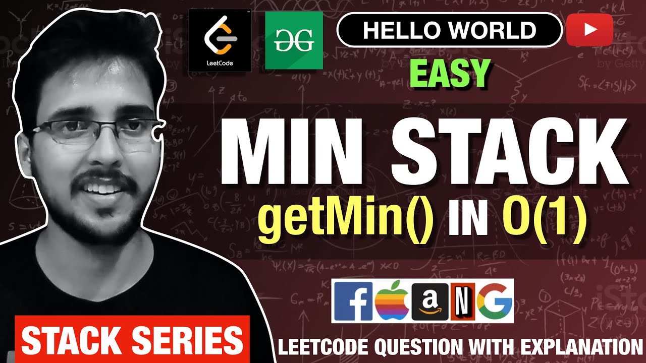 Min Stack Leetcode | Get Min at pop | solution stack Hindi Explained | Data structure & Algorithms