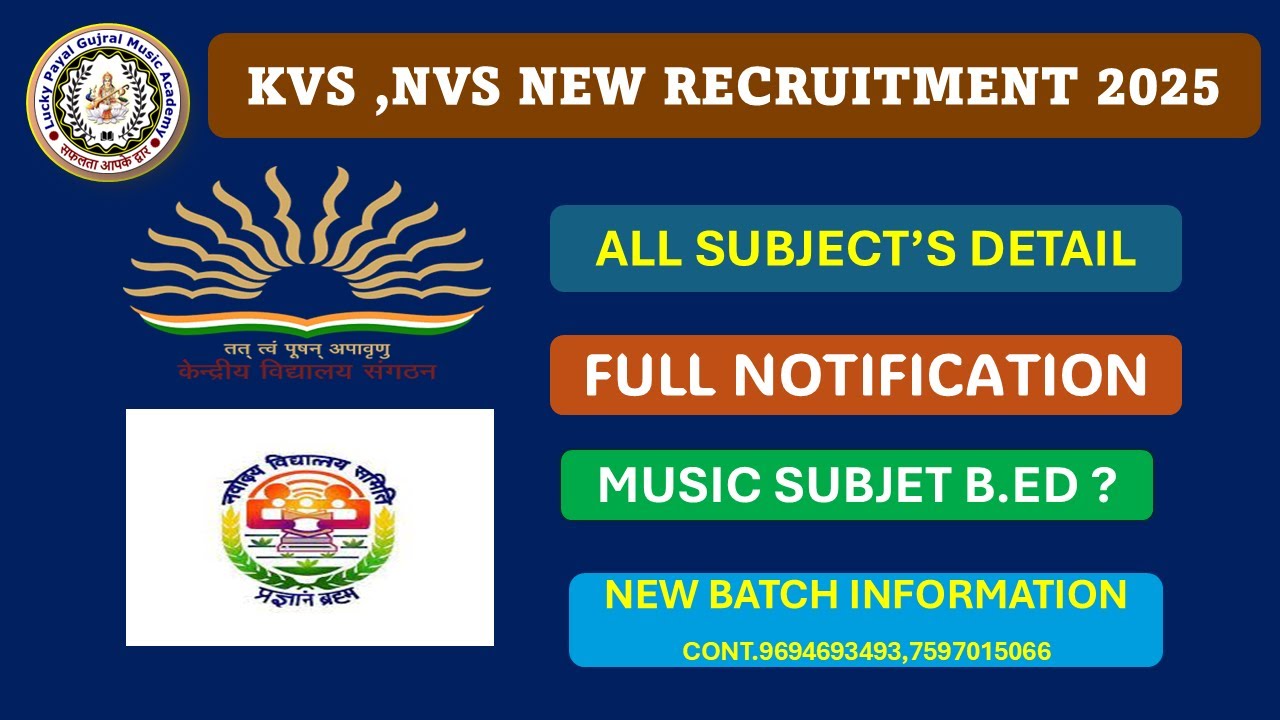 "KVS NVS Recruitment 2025 Notification Out | 14967 Vacancies for PRT TGT PGT | Apply Online"