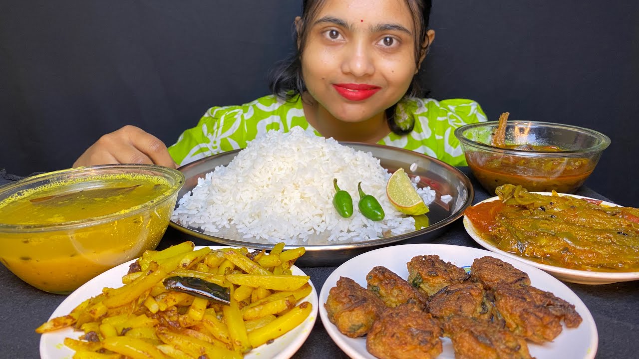 EATING SHOW,RICE,DAL,ALU VAJA,FULCHINGRIR POKORA,AMUDIYA MACHERJAL❤️❤️