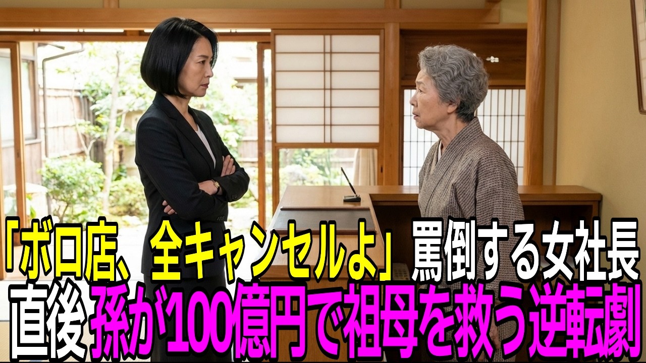 孫だとは知らず解雇し「全キャンセルよ」と老舗を侮辱した女社長、清掃員の遺品から死んだ娘の名を見つけ絶叫。直後に100億円で祖母を救う逆転劇へ【逆転劇場】【人生ドラマ】【朗読】