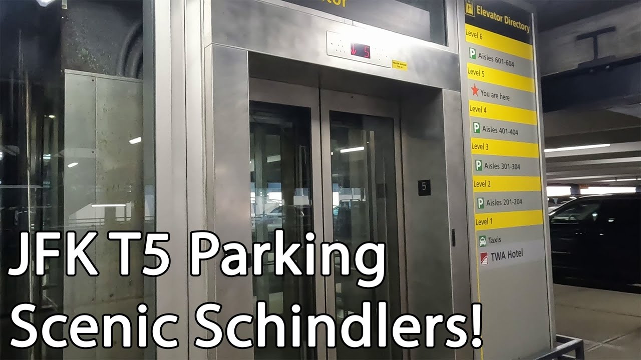 Scenic Schindler Traction Elevators at JFK Airport Terminal 5 Parking Garage