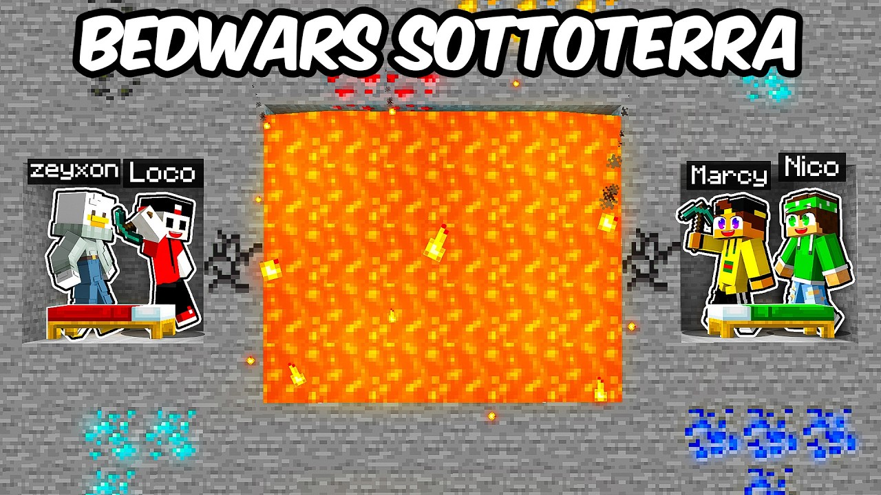 BEDWARS 2 vs 2 SOTTOTERRA! NICO e MARCY vs LOCO e ZEYXON - MINECRAFT ITA