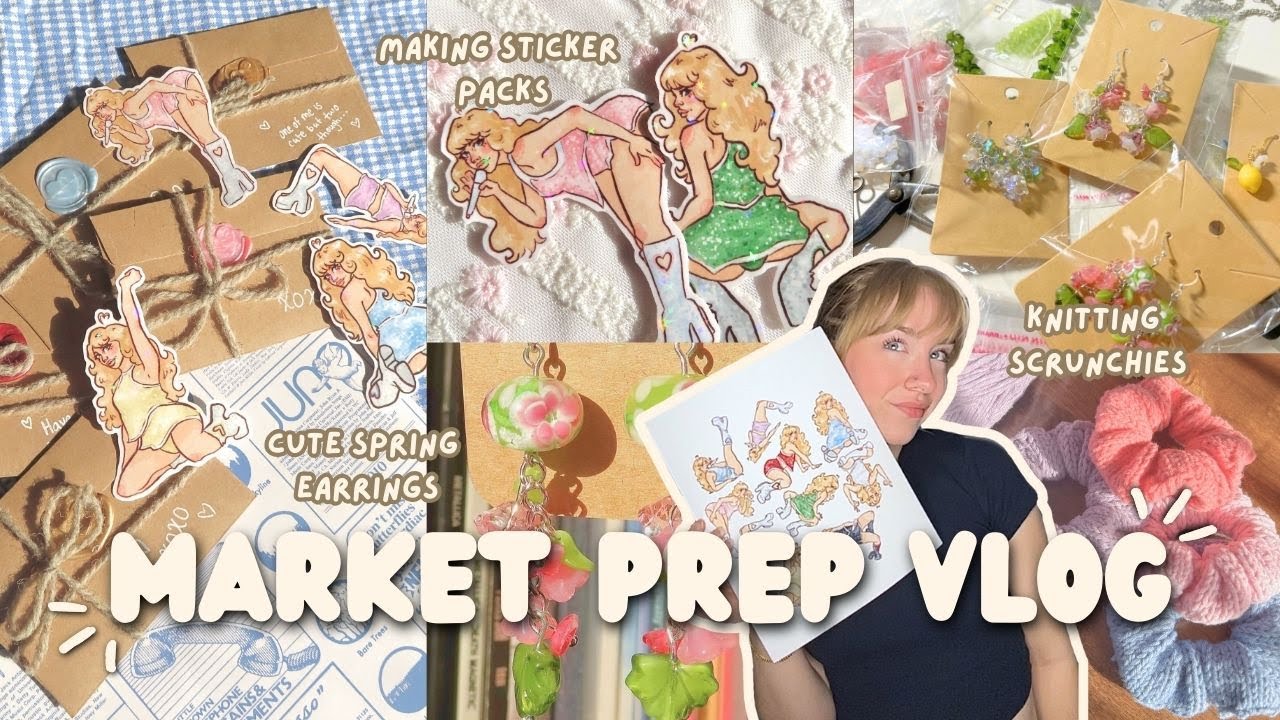 Market Prep With Me! | Making Stickers & Jewelry For My First Craft Fair of 2025! | Market Vlog
