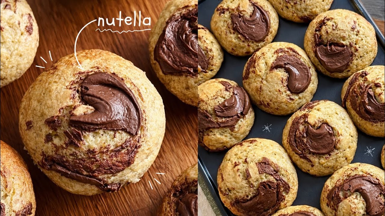 I Made Banana Muffins Even Better with Nutella 🍫