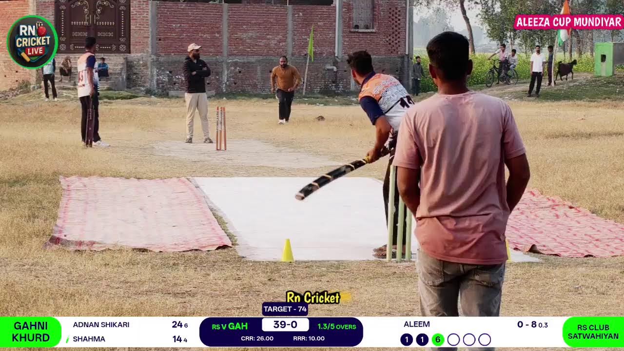 ALEEZ FASHION HUB GRAM SABHA FULL BOUNDRY CRICKET PRATIYOGITA.
RS CLUB SATWAHIYAN VS GAHNI KHURD.1ST