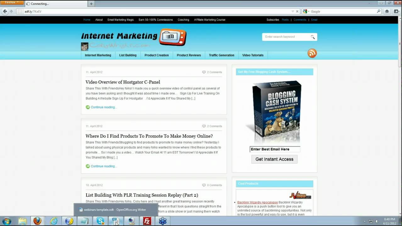 Traffic And List Building Training Session With Coby Wright