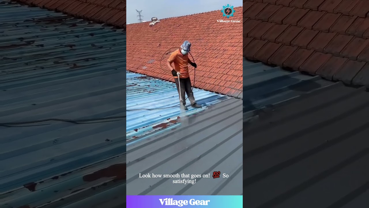 This Roof Paint Job is ODDIY SATISFYING! ✨ Spray Gun Magic! #oddlysatisfying #asmr #painting #diy
