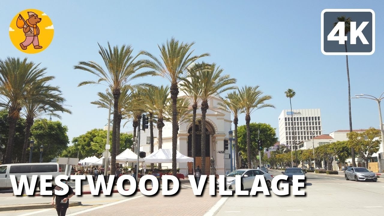 Westwood Village Los Angeles Walking Tour | 4k Ultra HD | 🔊 Binaural Sound