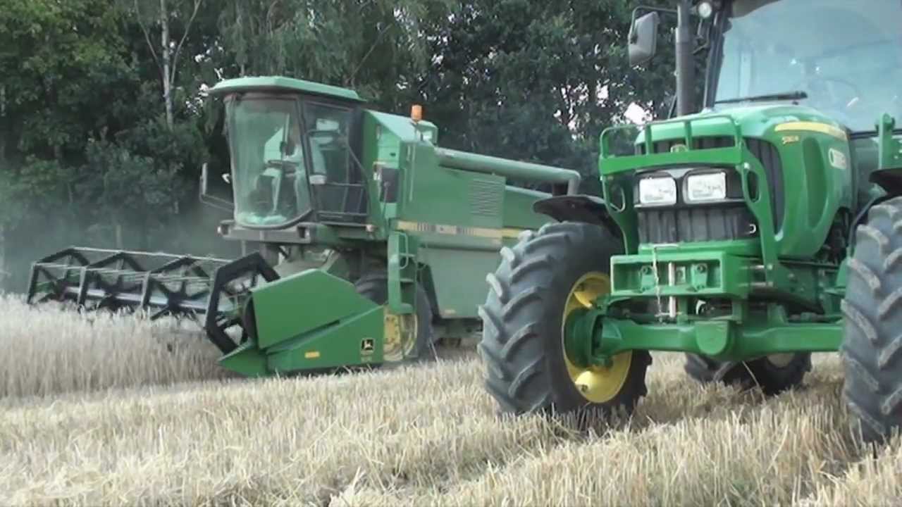 Żniwa 2012 na Lubelszczyźnie | John Deere 1055 | John Deere 5080M + Autosan D-55R/ Wielton