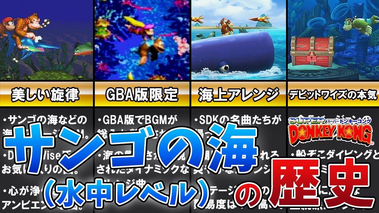 【神BGM】歴代サンゴの海（水中レベル）を振り返る【ドンキーコング】