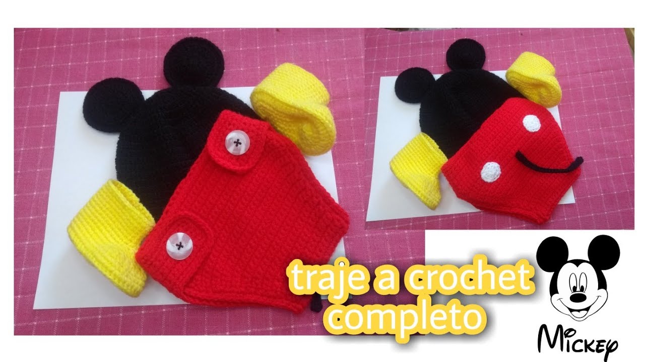 traje de Mickey tejido completo