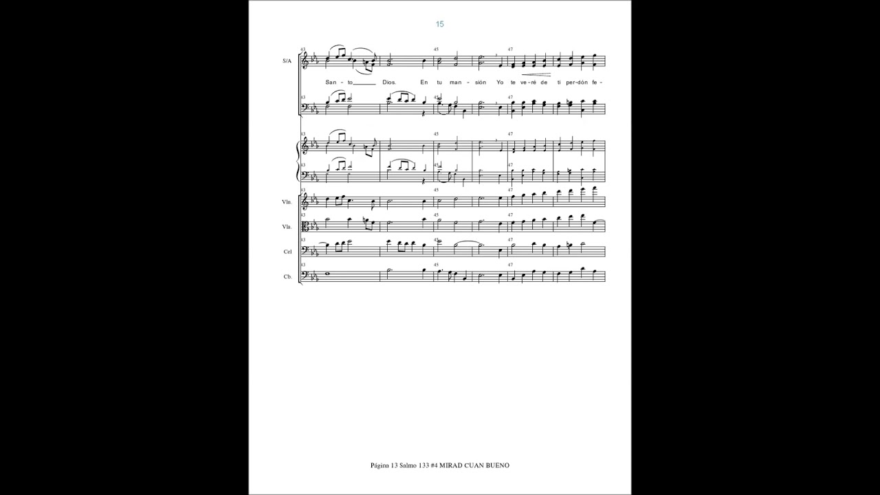 Mirad Cuan Bueno - Salmo 133 - partitura de conductor
