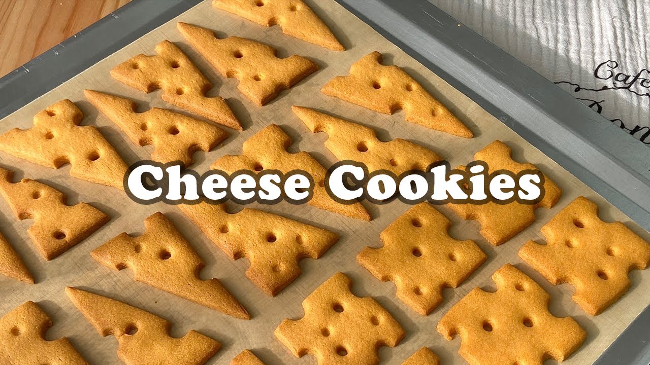 [10분이면 반죽 끝] 쿠키 커터 없이 황치즈 쿠키 만들기🧀 / 치즈 모양 쿠키 / Cheese Cookies / 홈베이킹 브이로그
