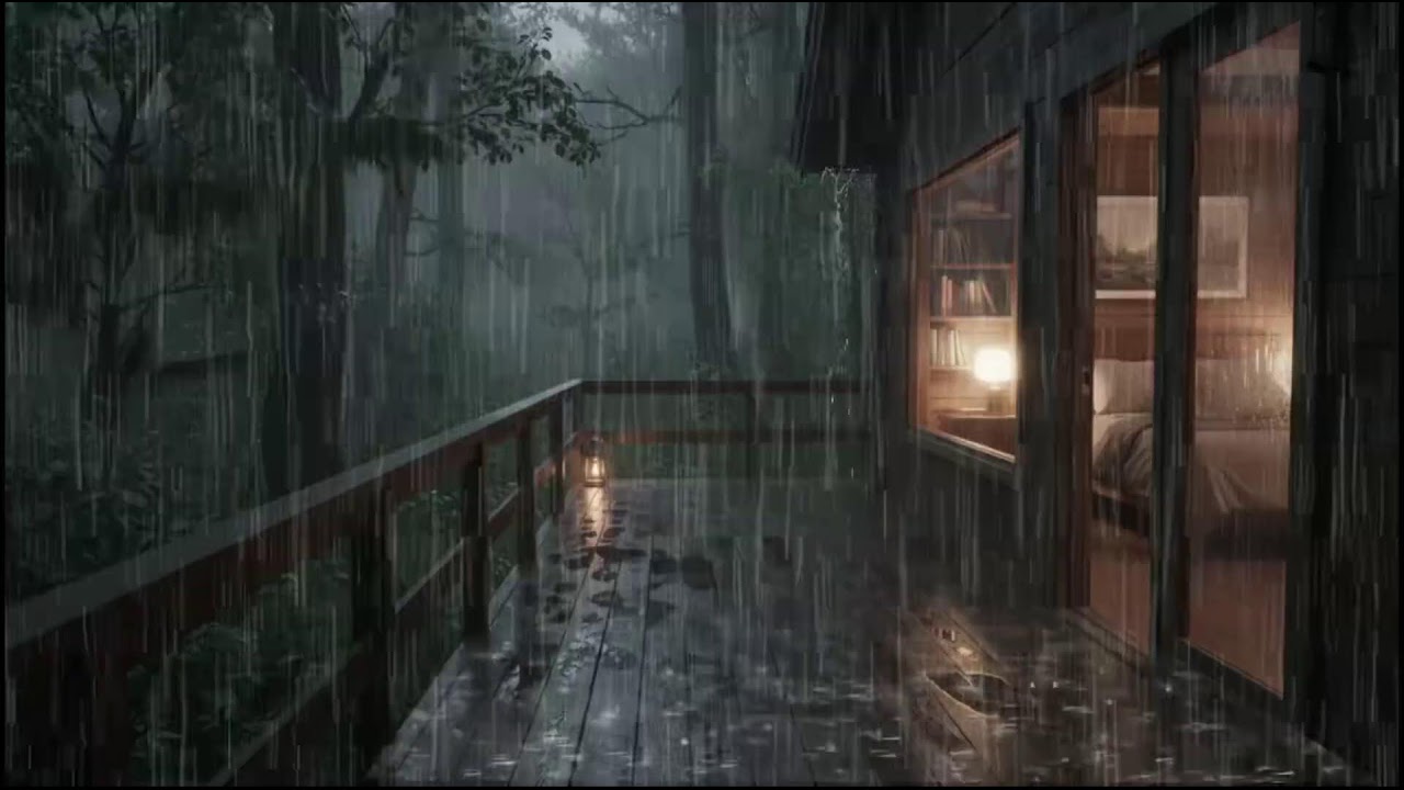 Soothing Rain Atmosphere in a Cozy Forest Cabin 🌧 Gentle Rain for Deep, Restful Sleep