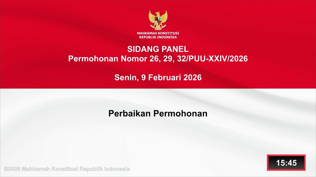 Sidang Perkara Nomor 47/PUU-XXIV/2026. Senin, 9 Februari 2026.