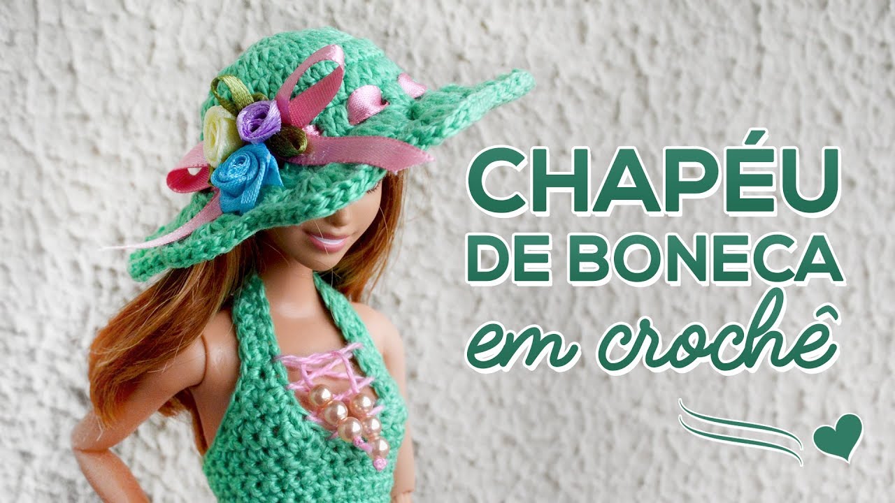 Chapéu de boneca em crochê