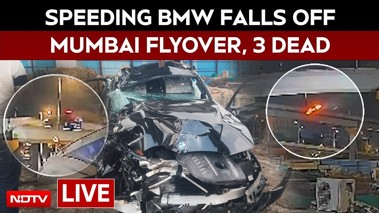Mumbai BMW Crash News LIVE | On Camera, Speeding BMW Falls Off Mumbai Coast Road Bridge, 3 Dead