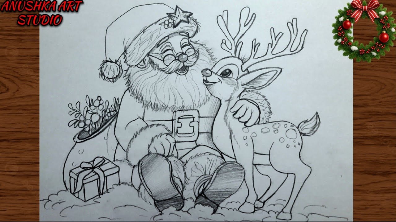 Santa Claus Drawing Outline Tutorial ll How To Draw Santa Claus ll Step By Step Outline Tutorial 