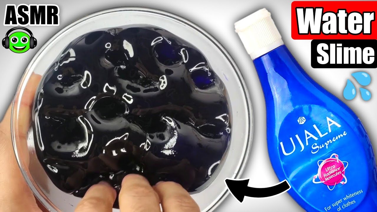 [ASMR] TOO-DARK GLOSSY WATER SLIME💦👅🎧 How to make Water Slime at home during lock down