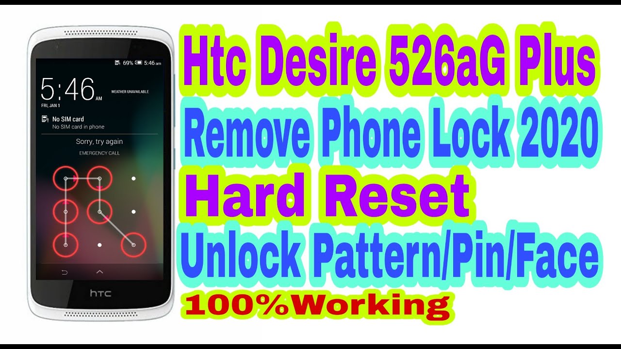 Htc Desire 526G+Hard Reset Remove Phone Lock 2020||Unlock Pattern/Pin/Password Remove 100% Working