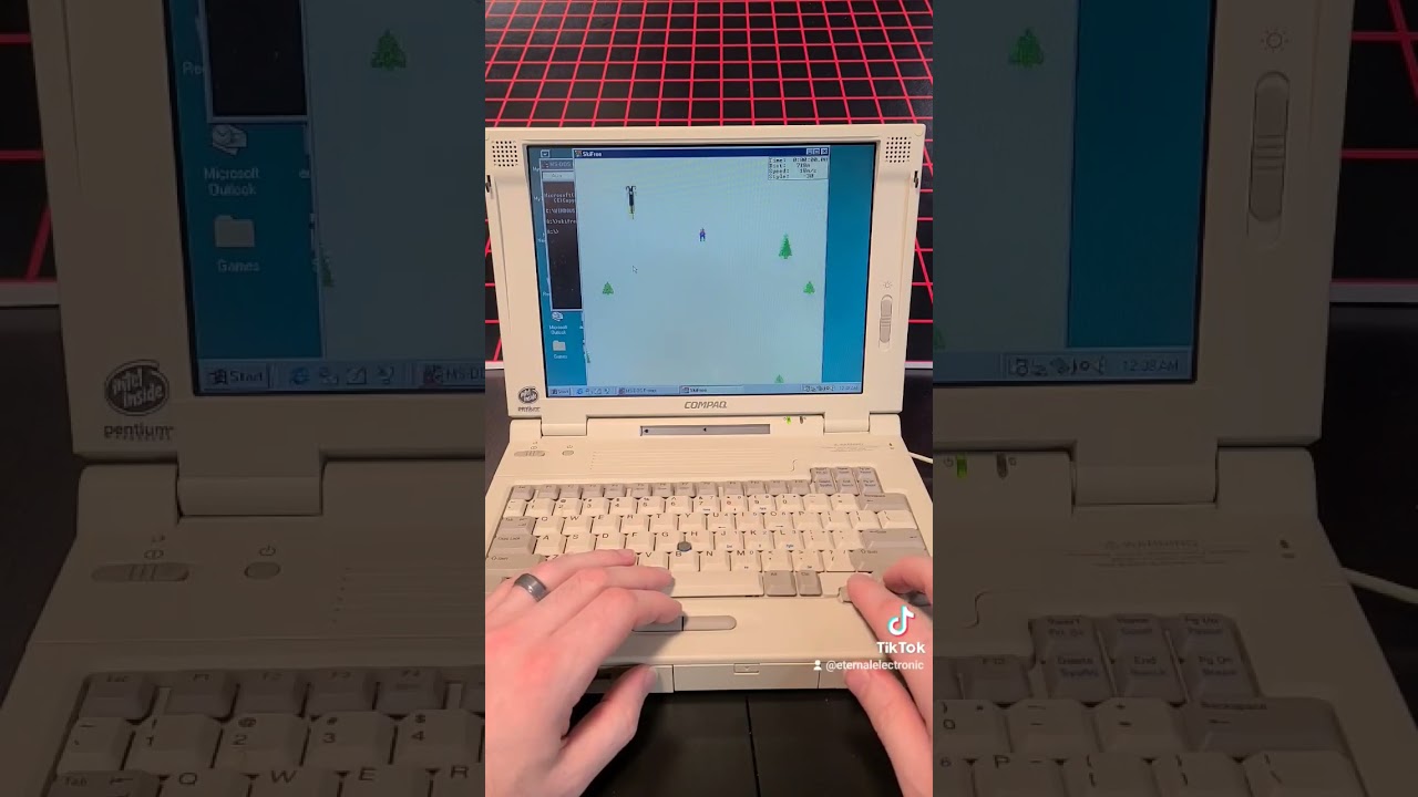 forgotten ski game 1991.  follow for more.  #vintage #gaming #retro #skiing #computer #skifree