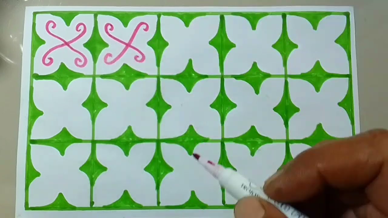 membuat gambar batik kawung.