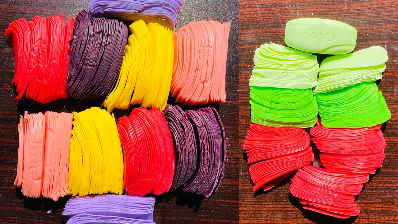 Satisfying Soap ASMR ! Colorful Dry Soap Plates