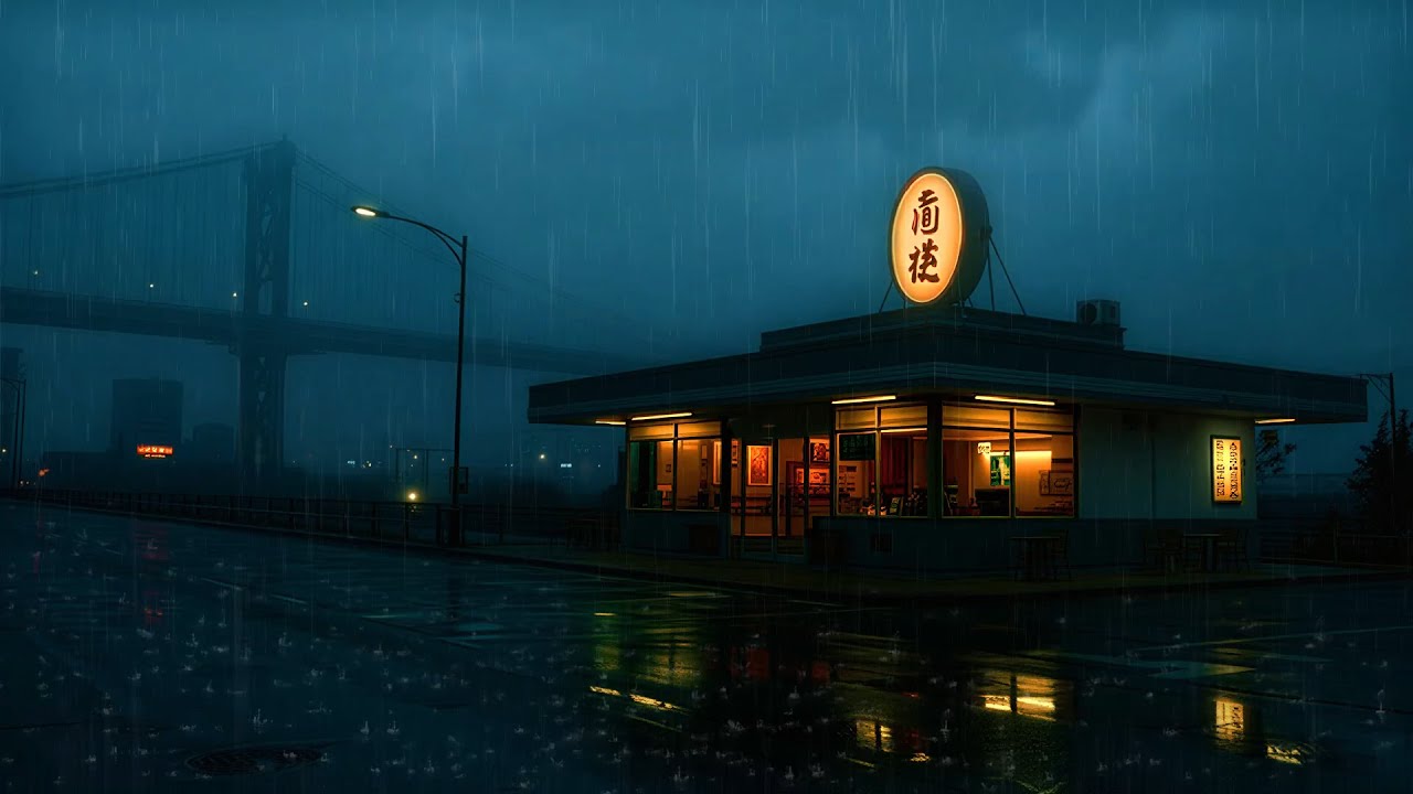Rainy Diner Ambience 🌧️ Retro Lofi for Late Nights