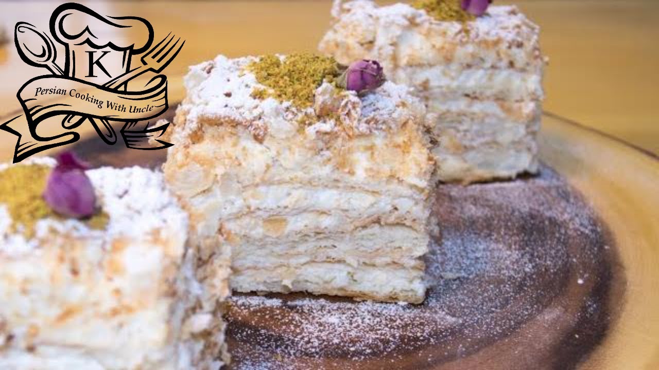 Best Napoleon cake with puff pastry Recipe بهترین و آسانترین دستور شیرینی ناپلئونی