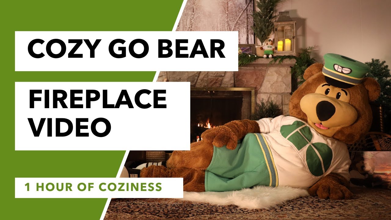 GO Bear Cozy Fireplace Video - 1 HOUR!