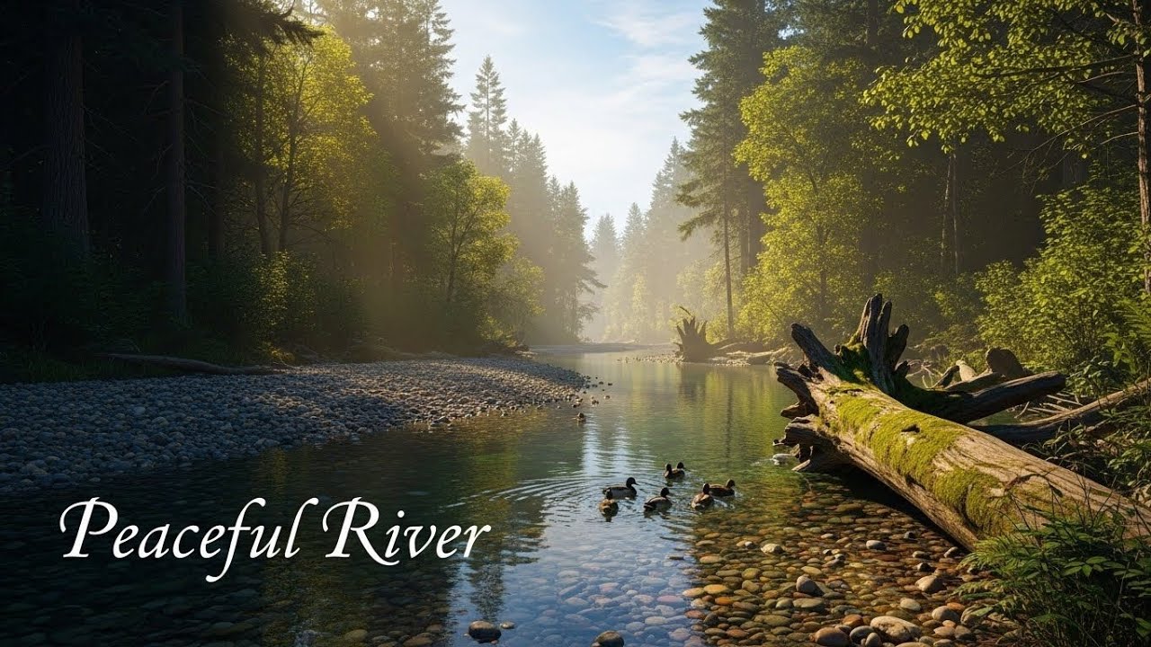 Tranquil River in Forest 🌲🌊 Relaxing Nature Ambience for Focus and Serenity #2994
