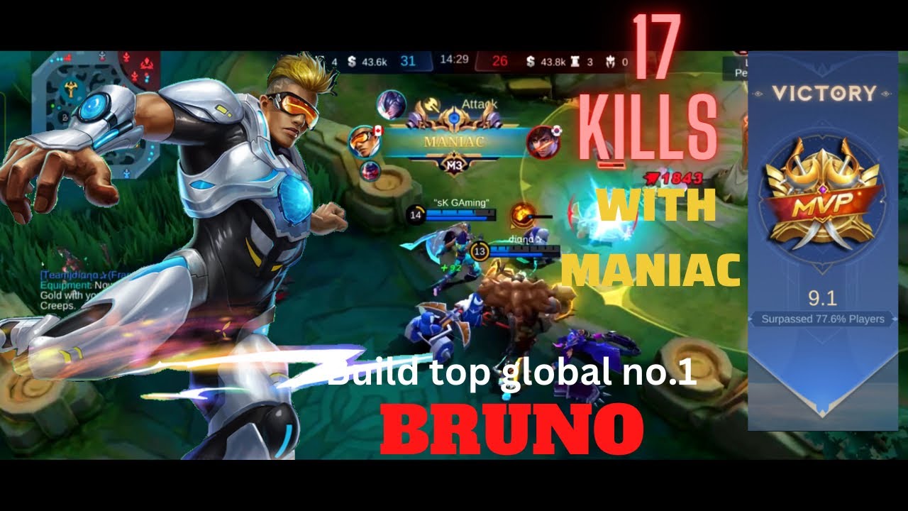 Best Bruno build 2022 :: Items, Emblems & Strategy [Mobile Legends] 17kills with maniac!!
