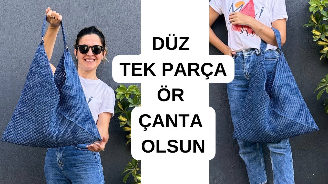 EN KOLAY ÇANTA 😍 DÜZ UZUN BİR PARÇA ÖRÜP ÇANTA YAPIYORUZ #knitting
