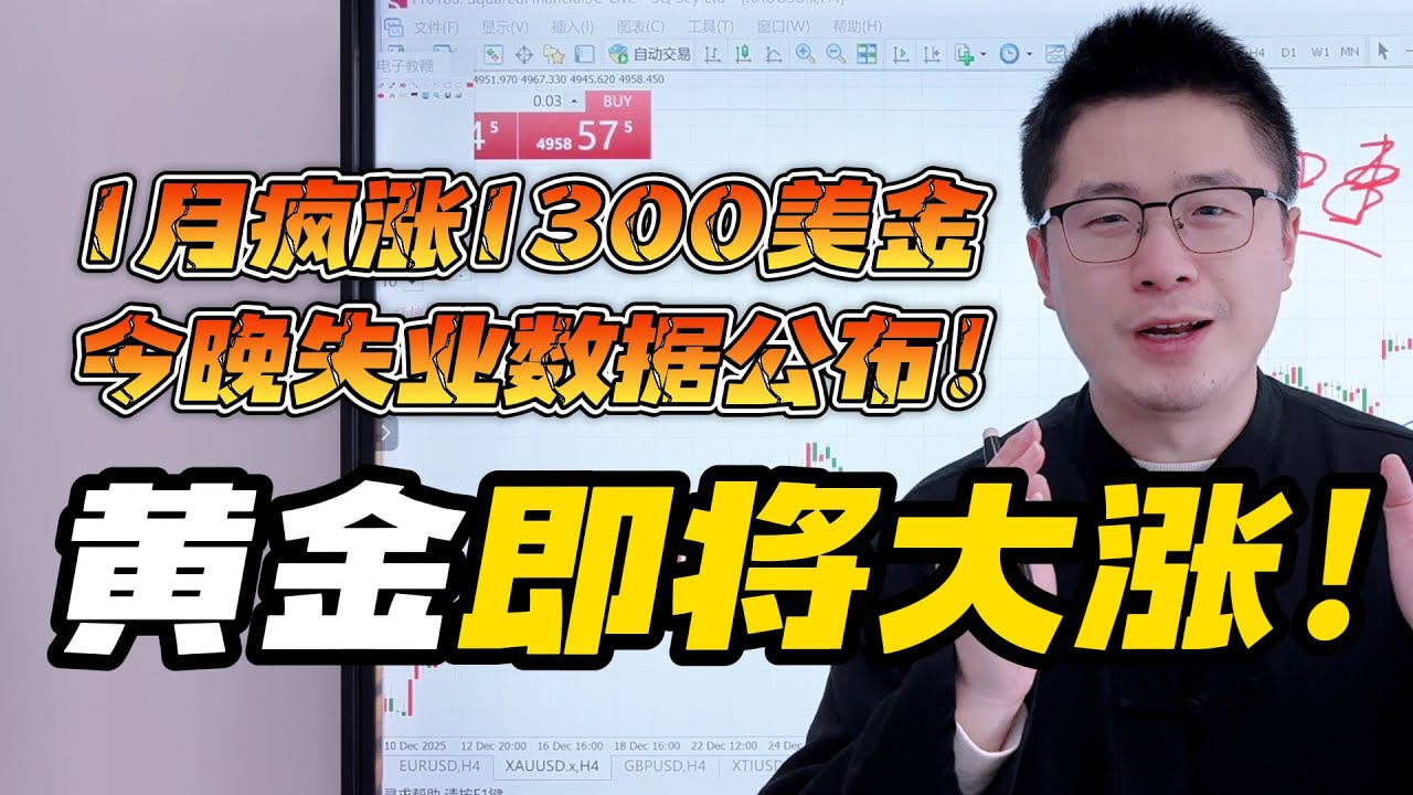 黄金30天疯涨1300美金！今晚美国恐怖失业数据公布！黄金即将大涨！