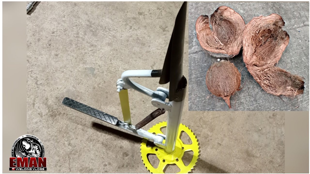 Wow great idea! manual coconut  dehusker tool | Eman Welding Vlogs