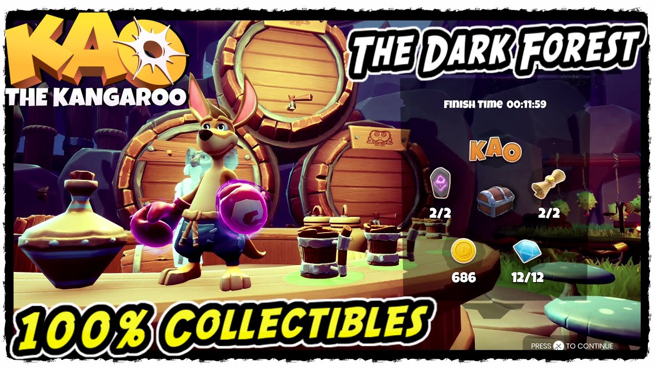 Kao The Kengaroo The Dark Forest Все коллекционные предметы (руны, кристаллы, свитки, KAO, сундуки)