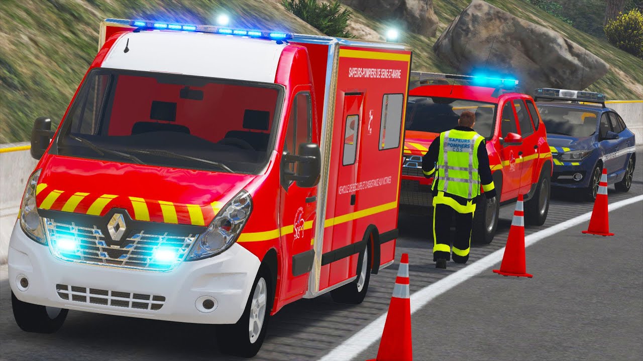 [GTA 5] UN HOMME FAIT UN MALAISE SUR L'AUTOROUTE | SAPEURS-POMPIERS