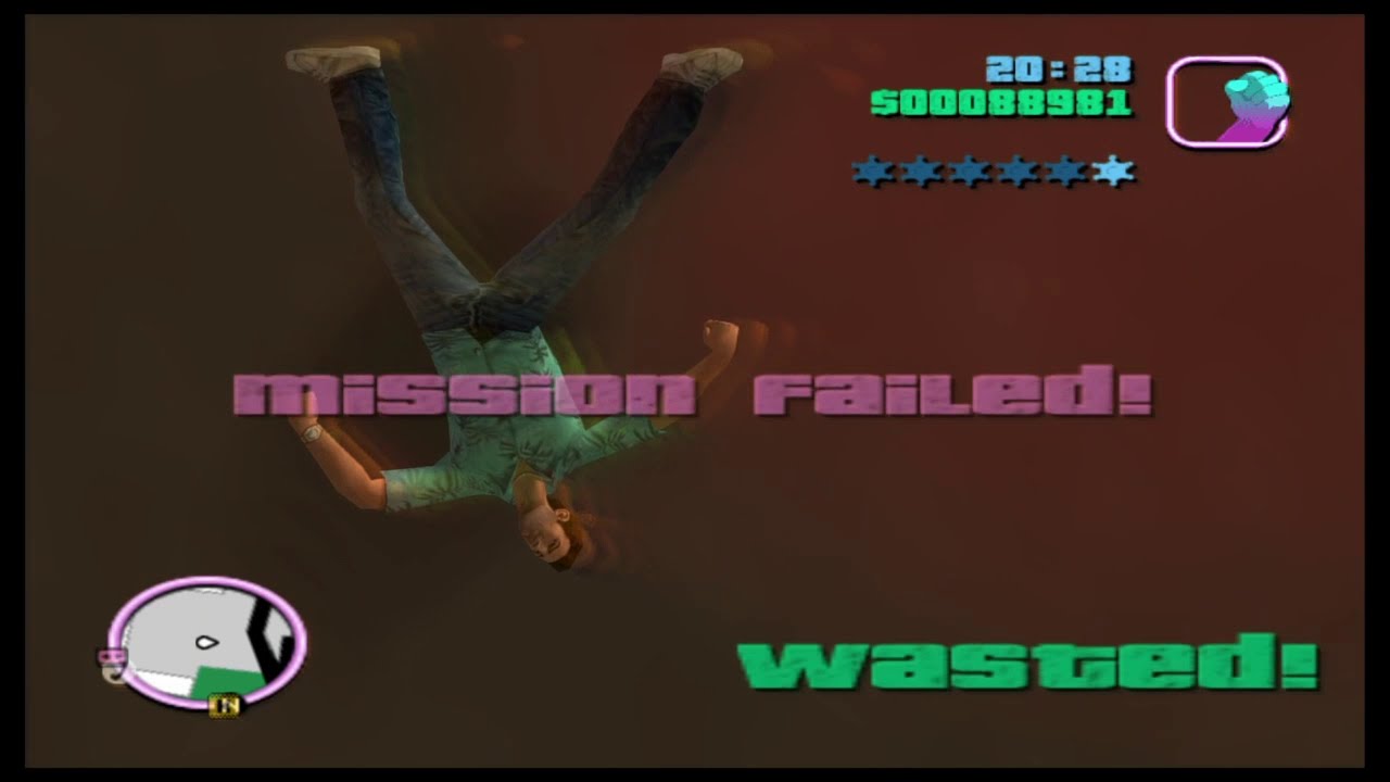 GTA Vice City mission failed/wasted moments