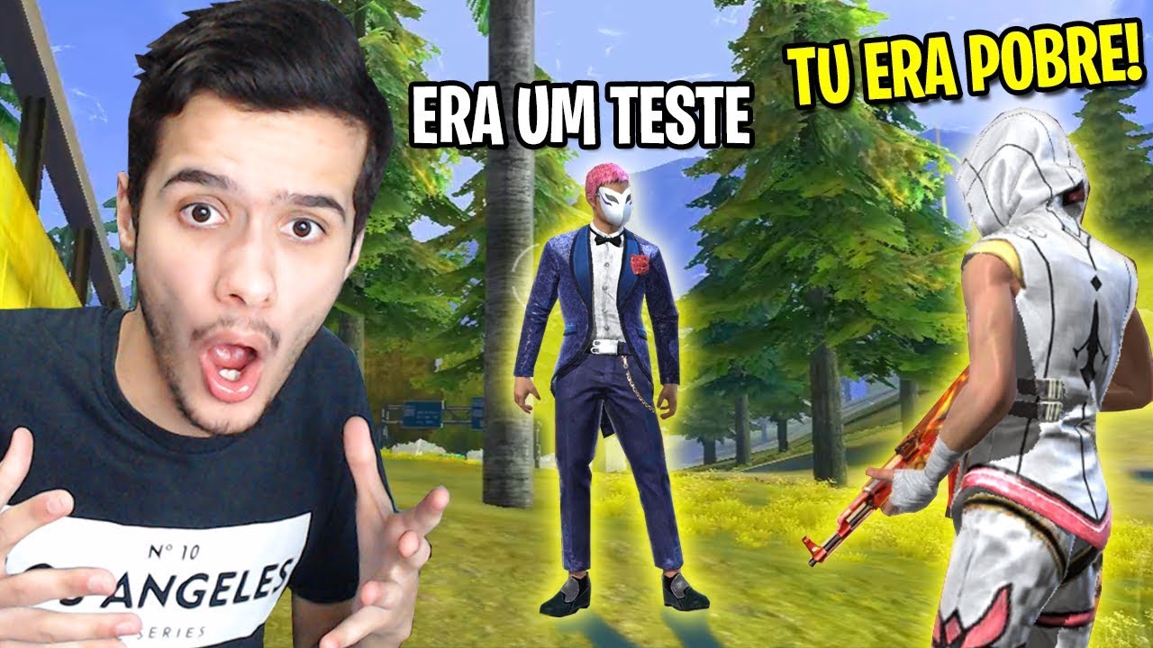 FINGI SER POBRE E SURPREENDI O GEMADÃO DO FREE FIRE!