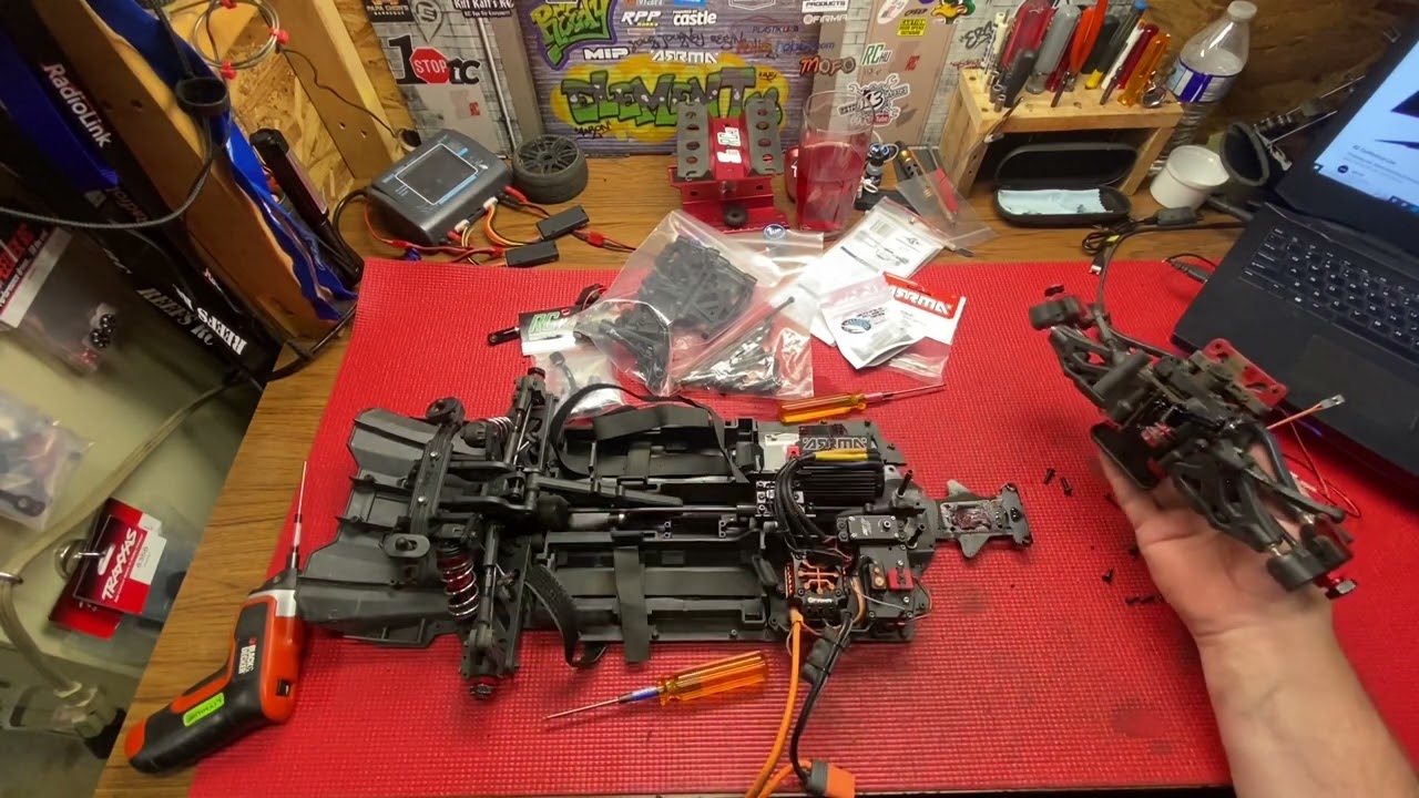 Upgrading and Repairing my Arrma Infraction Part 1 RC Hop Ups Bell Crank