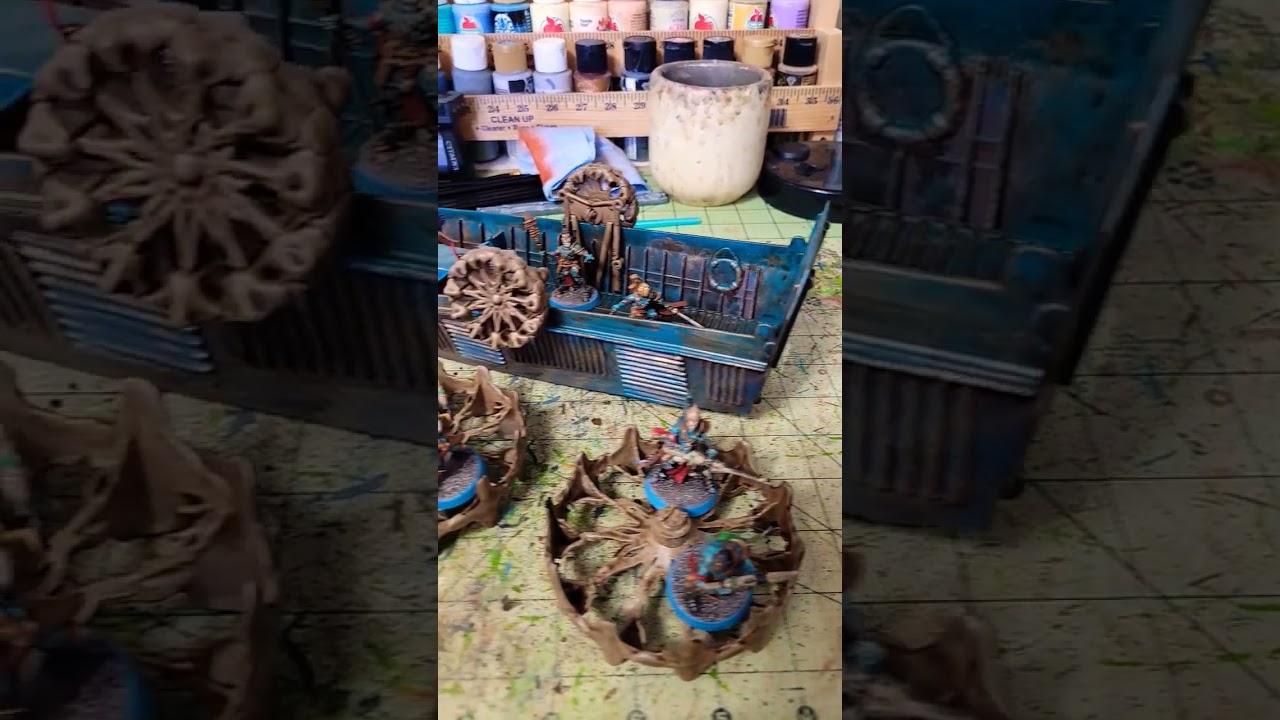 Necromunda Cold Trader Outcast gang with Scrap Barge and Scrap Skiffs!