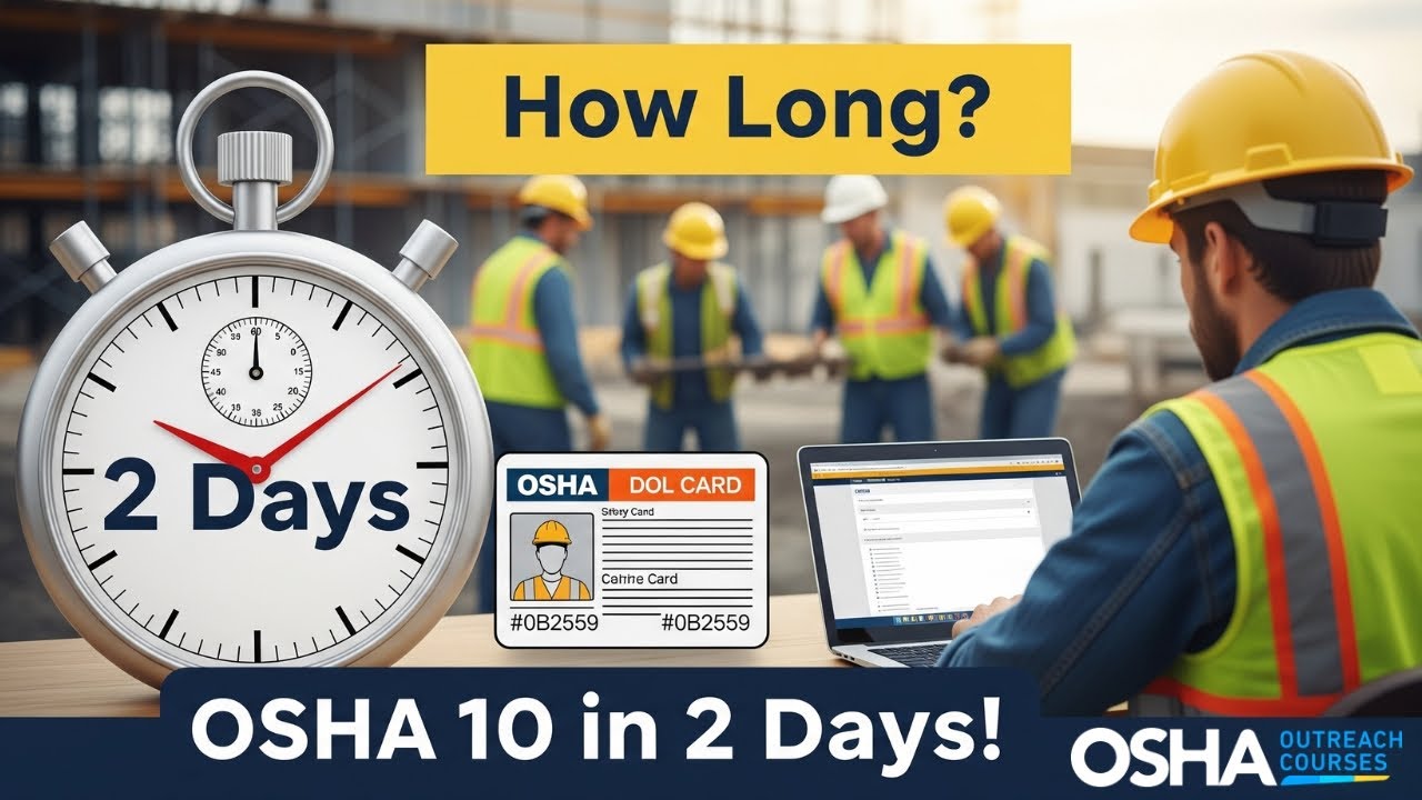 Сколько времени занимает онлайн-обучение OSHA 10? | Пройдите курс OSHA Outreach за 2 дня