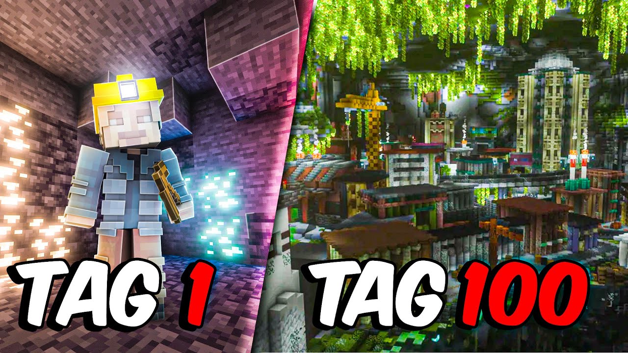 Ich &uuml;berlebe 100 TAGE MINECRAFT in einer H&Ouml;HLE!