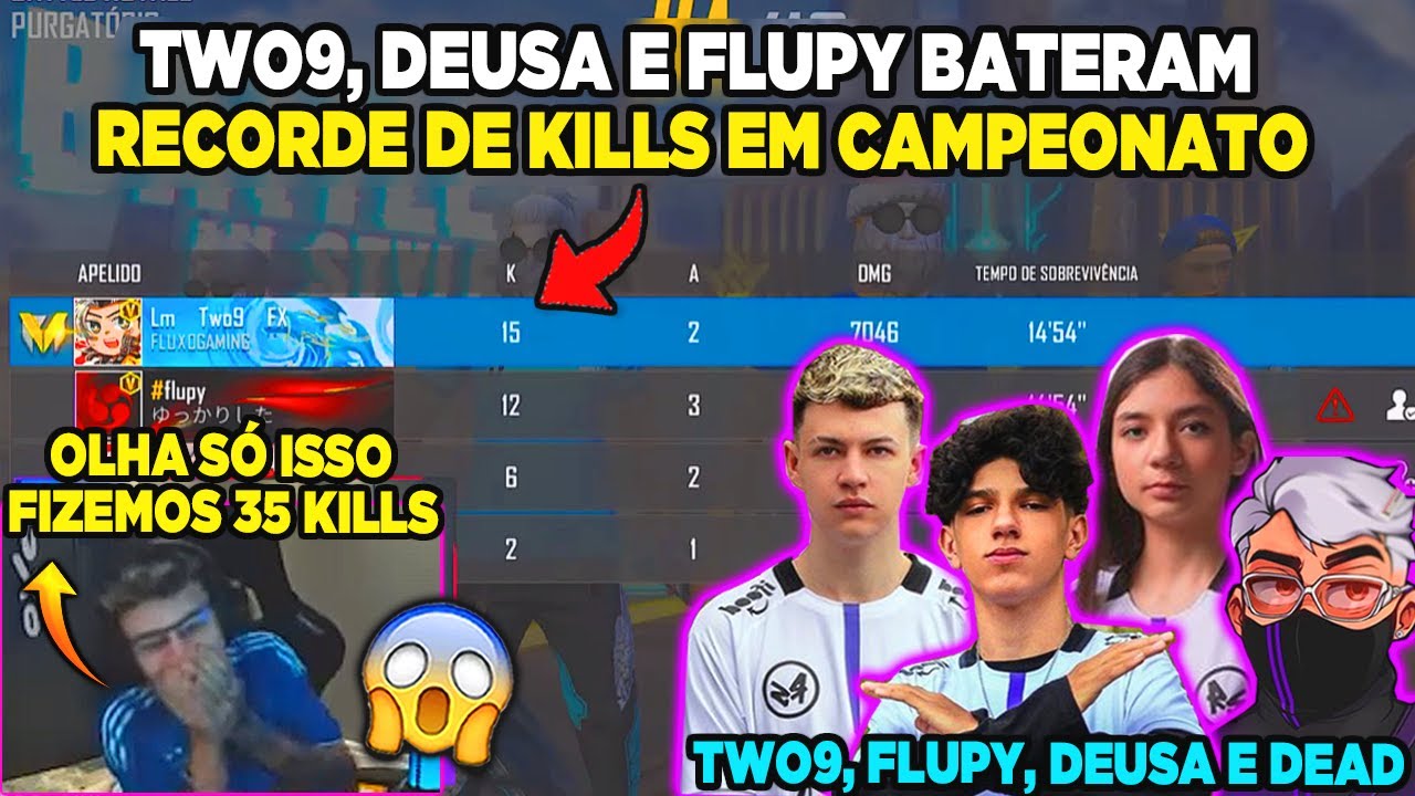 TWO9, DEUSA, FLUPY E DEADPOOL FAZEM RECORDE MUNDIAL DE KILLS EM CAMPEONATO, 35 KILL EM UMA PARTIDA!