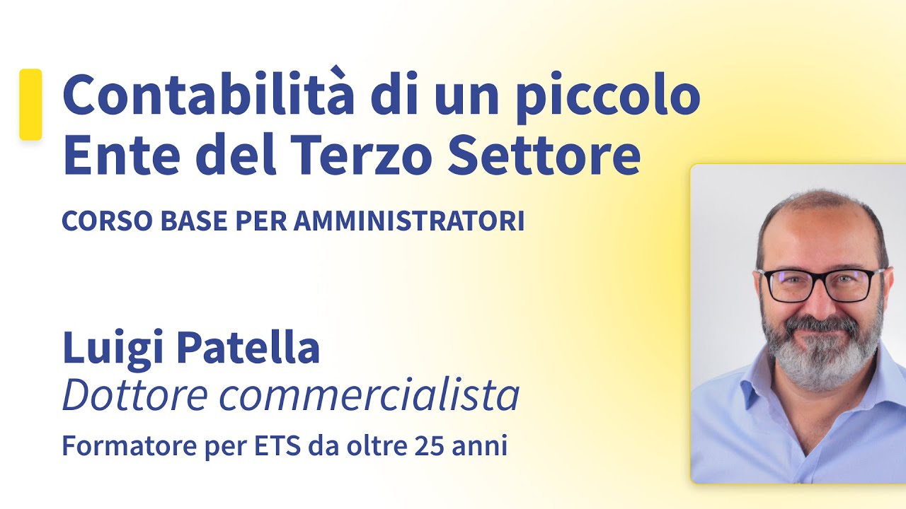 Webinar: Contabilità e Deposito rendiconti per piccoli Enti del Terzo Settore