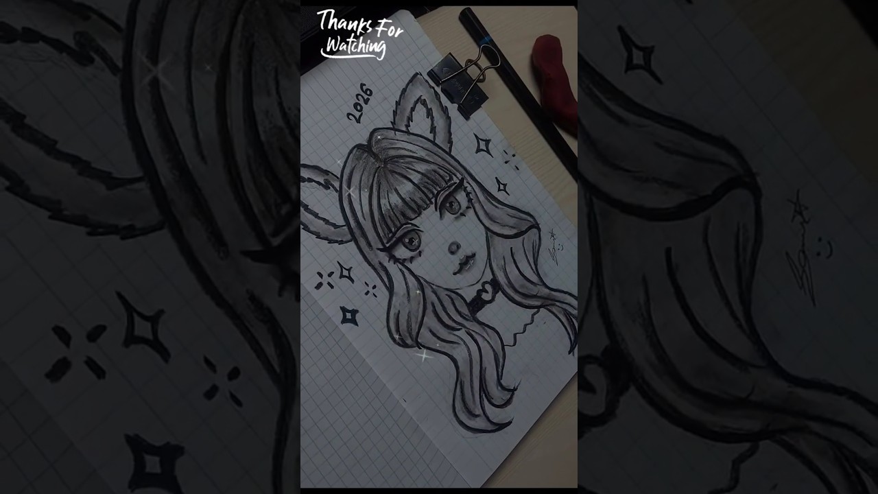 Is She a Fox Girl? 🦊✨ | Anime Sketch 