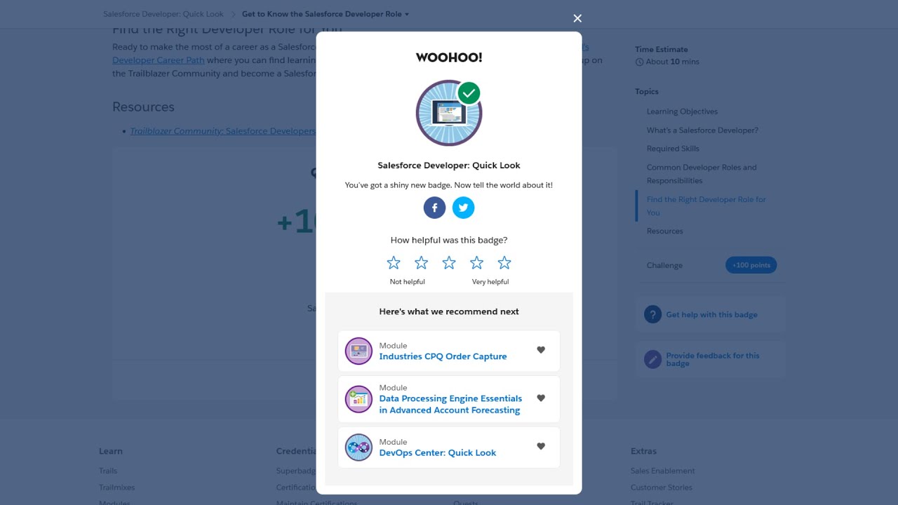Salesforce Developer: Quick Look - Salesforce Trailhead